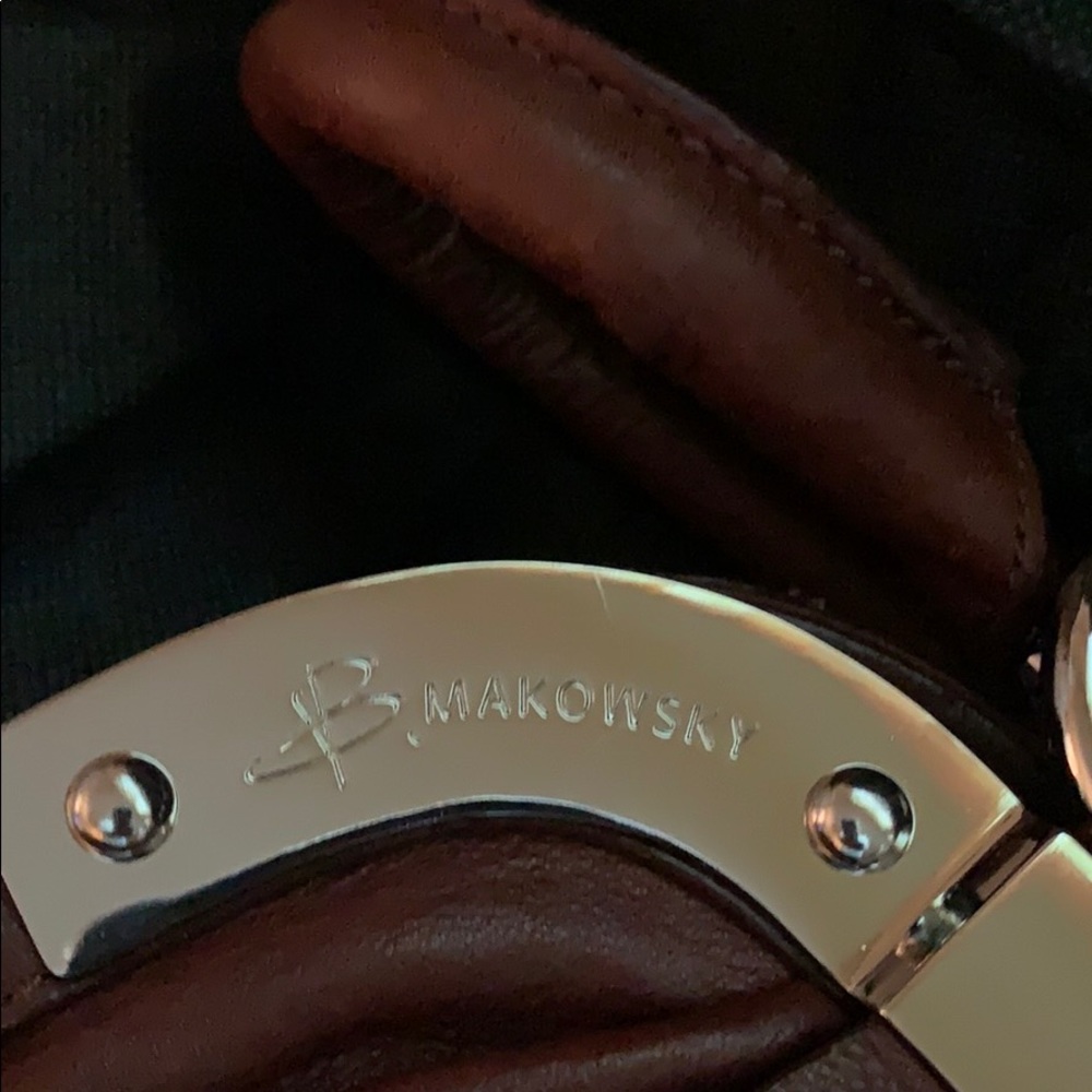 B.Makowsky authentic leather brown bag - Picture 3 of 6